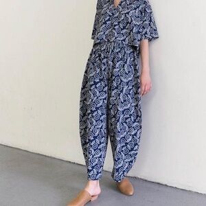 Ilana Kohn Blue and White Wide Leg Jumpsuit